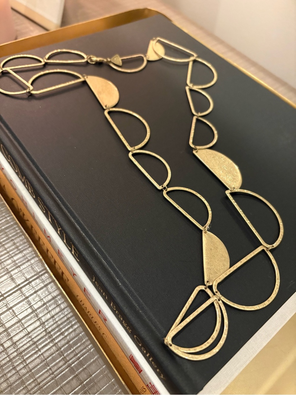 Silpada KR Collection - Half-Moon 32” Hammered Brass Necklace with Lobster Clasp
